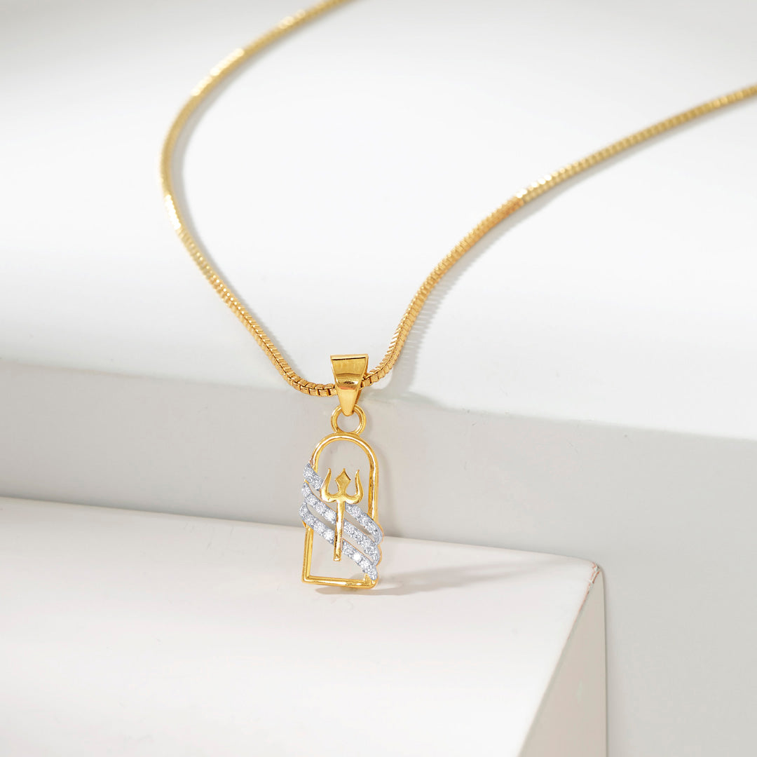 Trishul Religious Gold Pendant