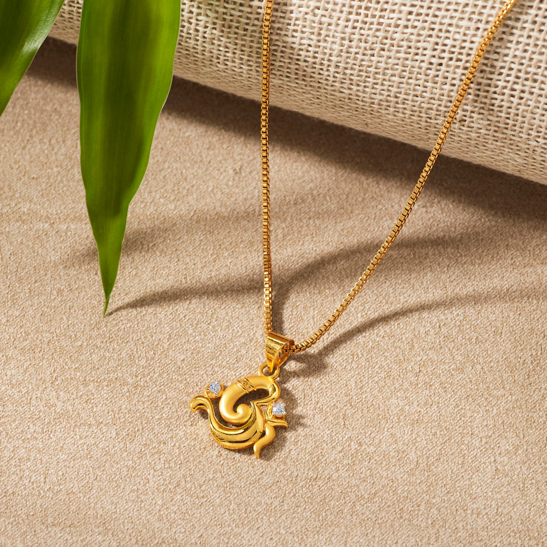 Radiant Ganesh Religious Gold Pendant