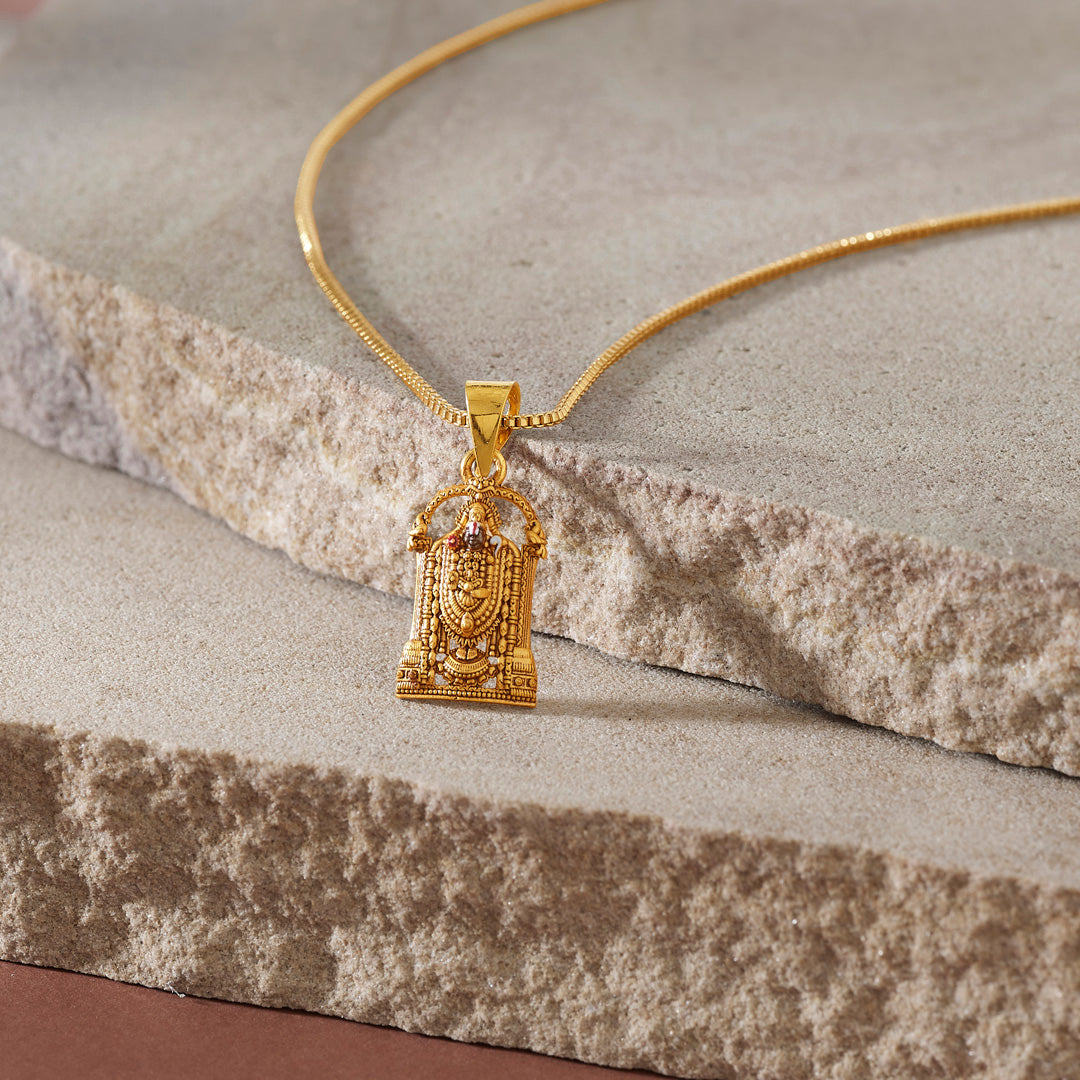 Tirupati Balaji Religious Gold Pendant