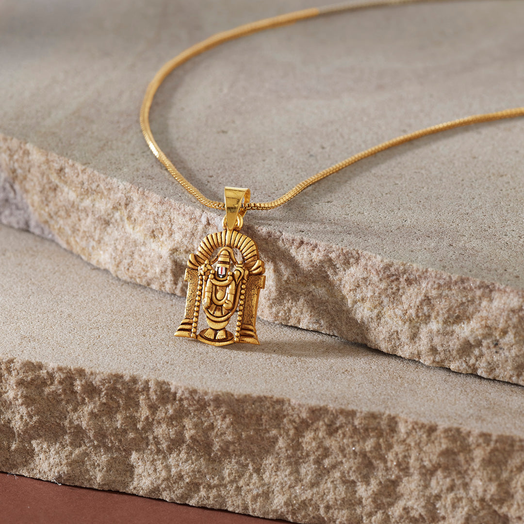 Tirupati Idol Religious Gold Pendant