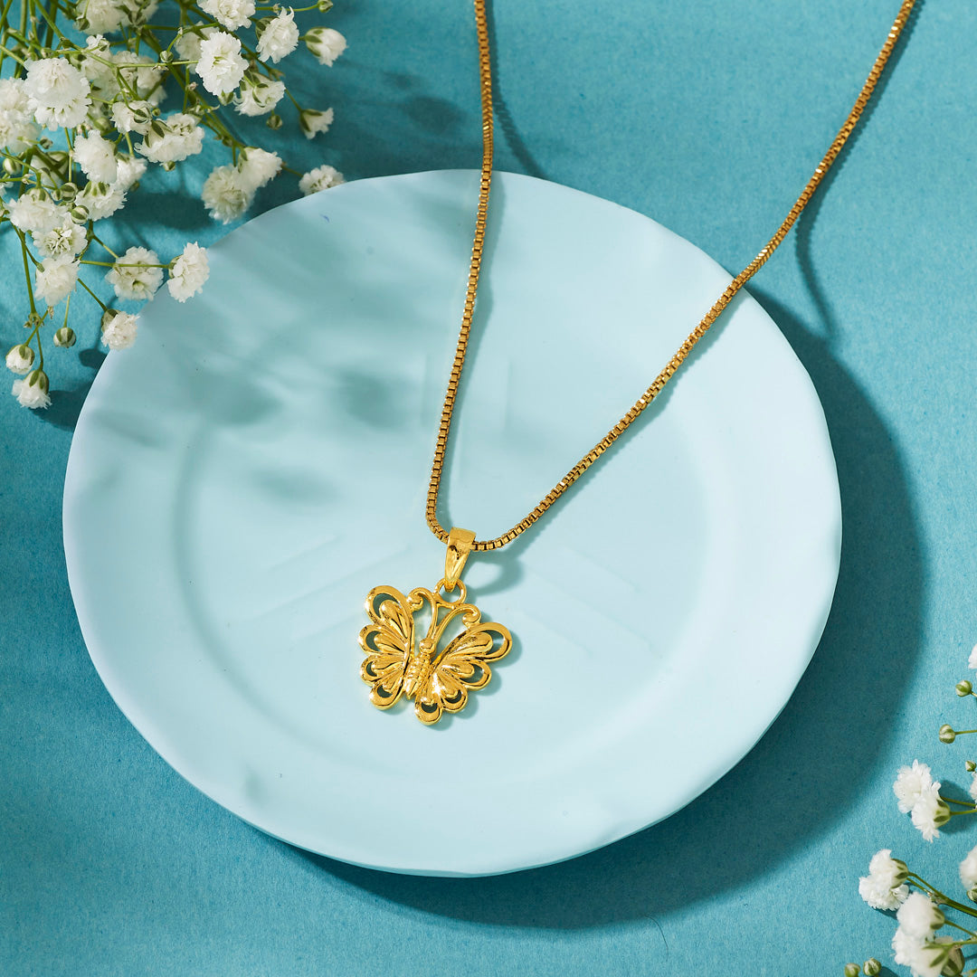 Golden Butterfly Classic Gold Pendant