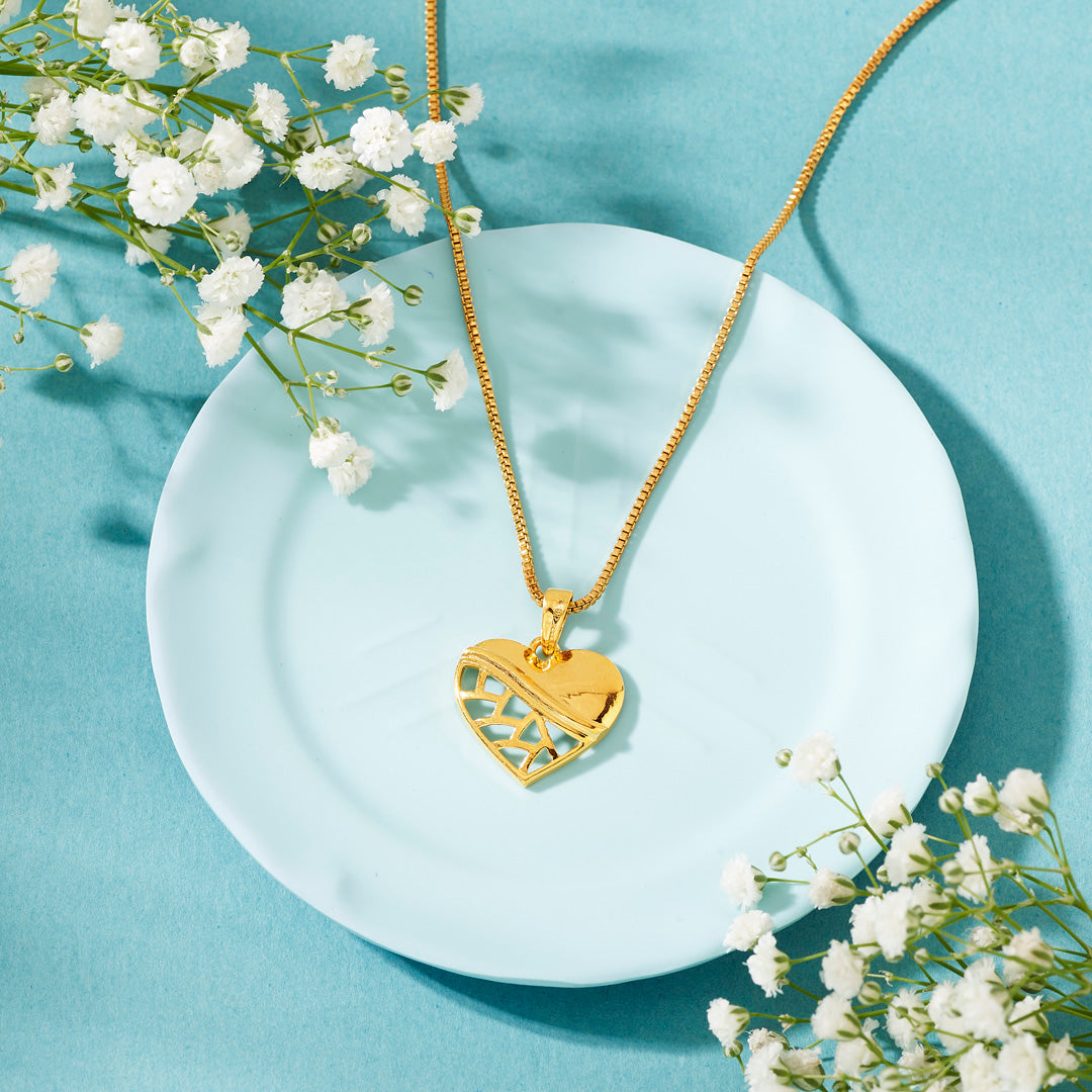 Geometry Heart Heart Gold Pendant