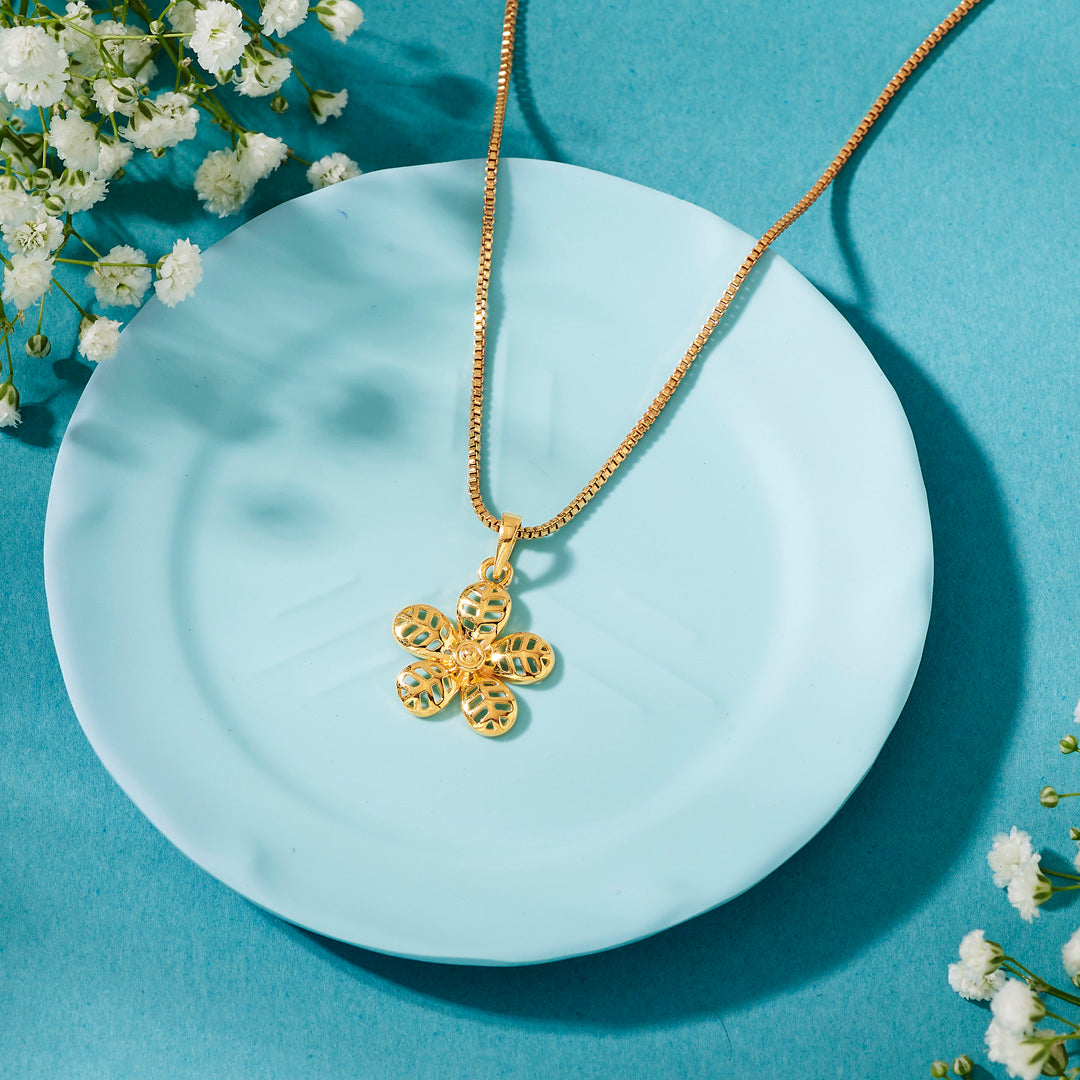 Golden Petal Classic Gold Pendant