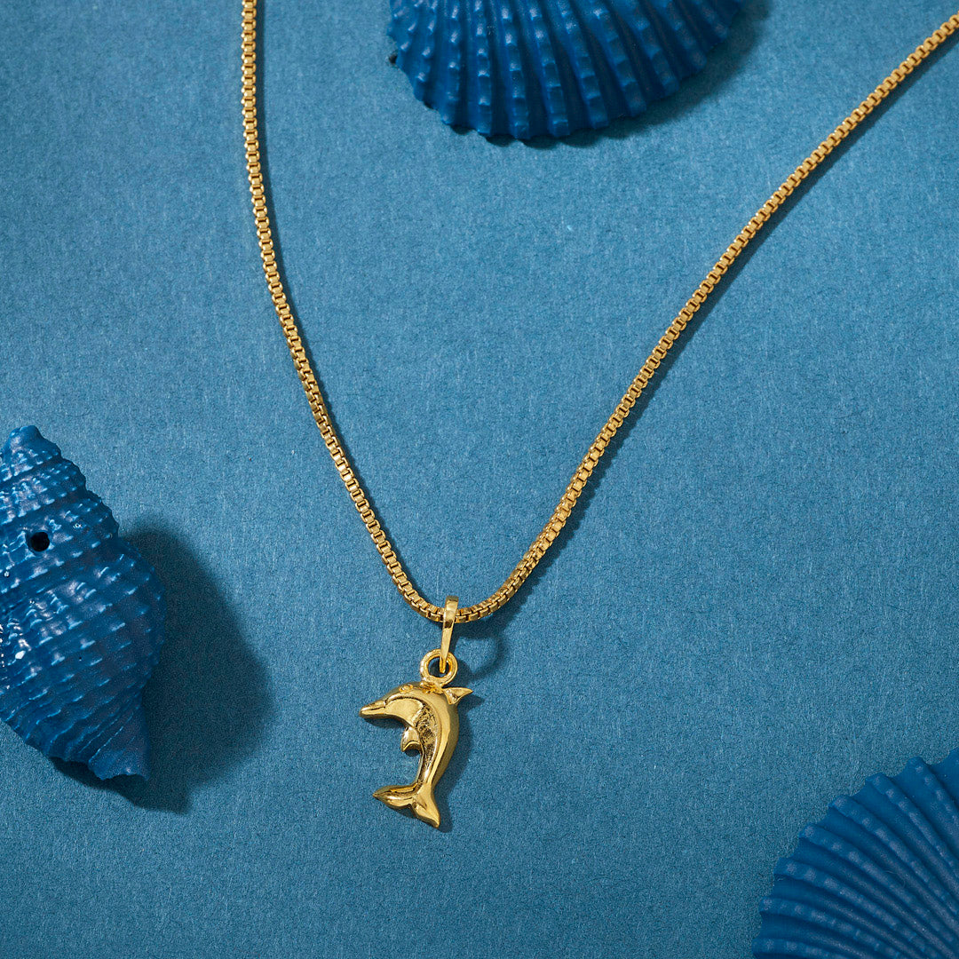 Dolphin Charm Kids Gold Pendant