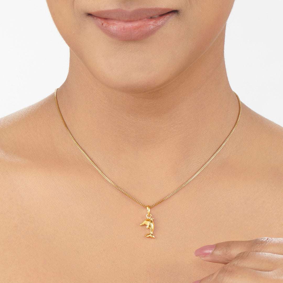 Dolphin Charm Kids Gold Pendant