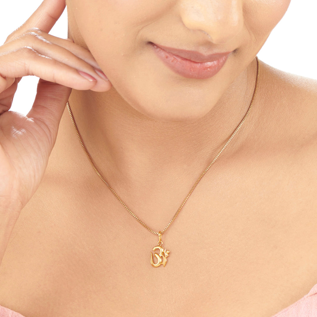 Om Mahima Religious Gold Pendant