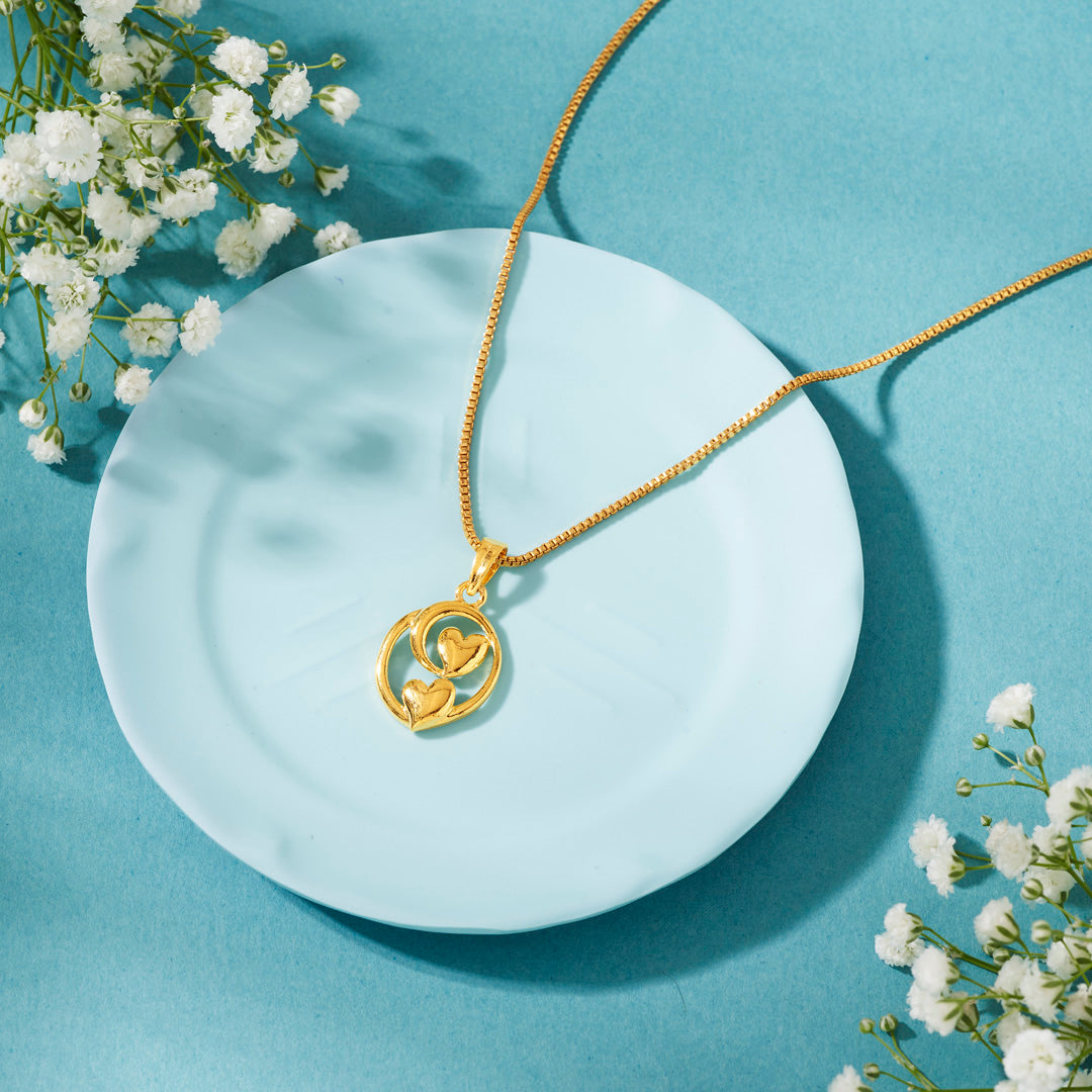 Entwined Hearts Religious Gold Pendant