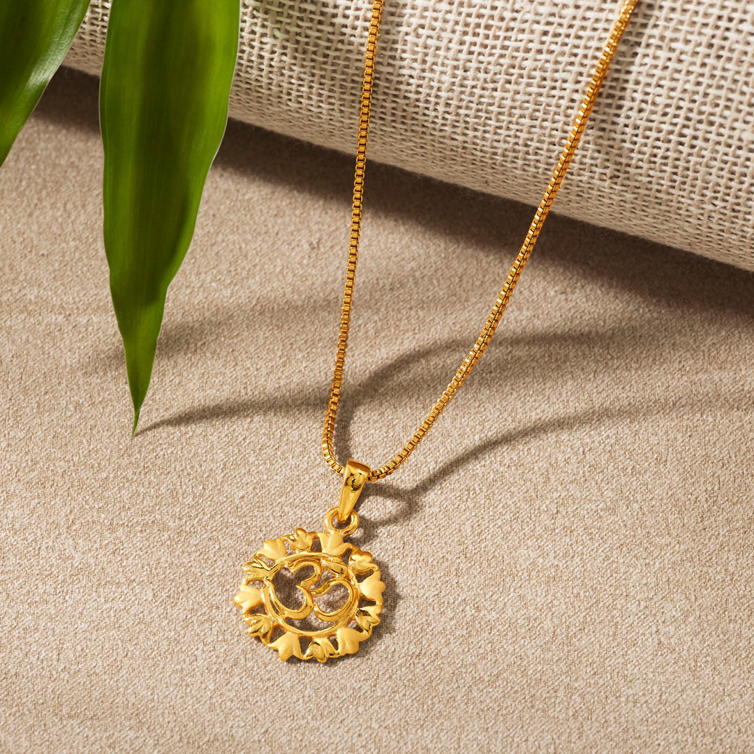 Radiant Om Religious Gold Pendant
