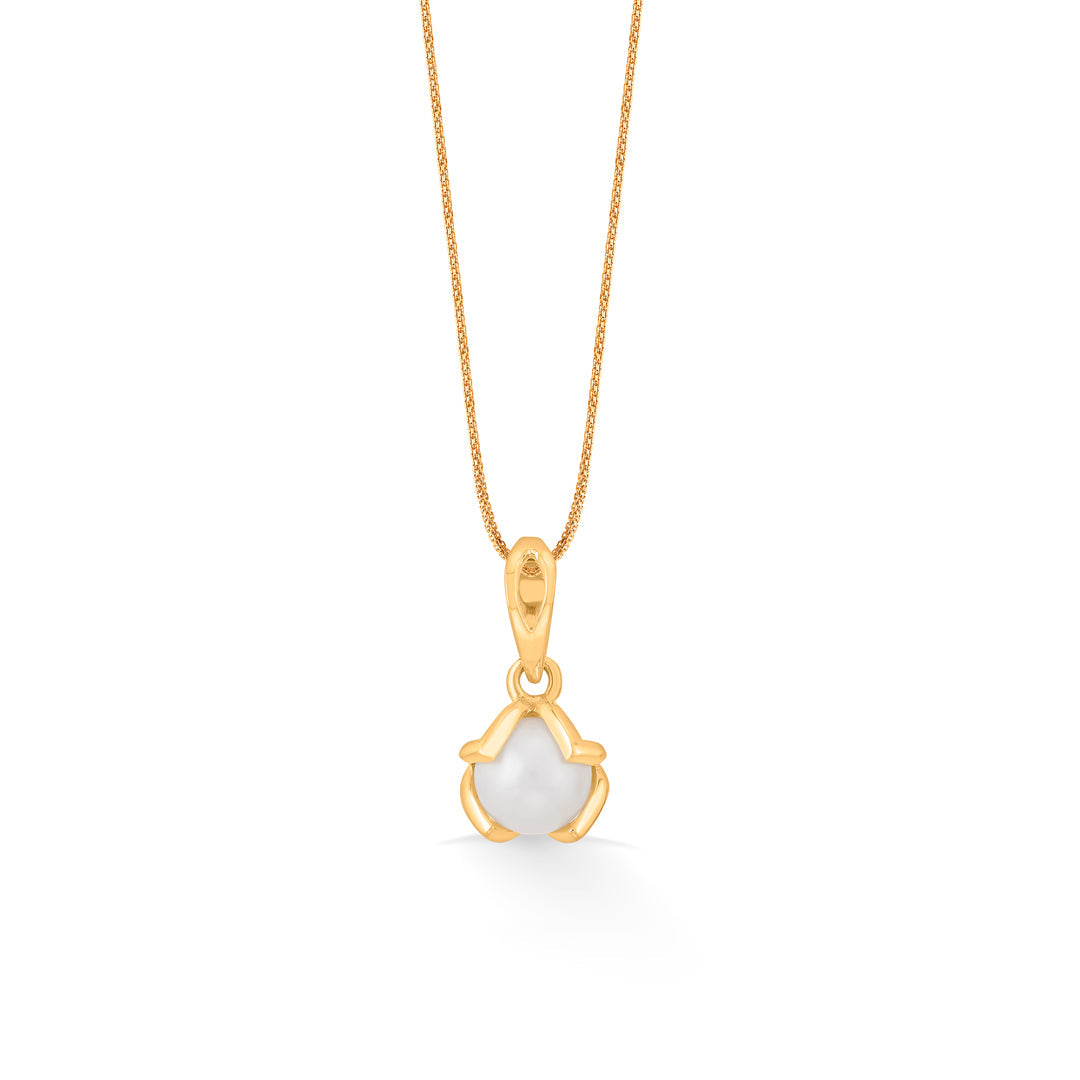 sun-kissed pearl gold pendant set