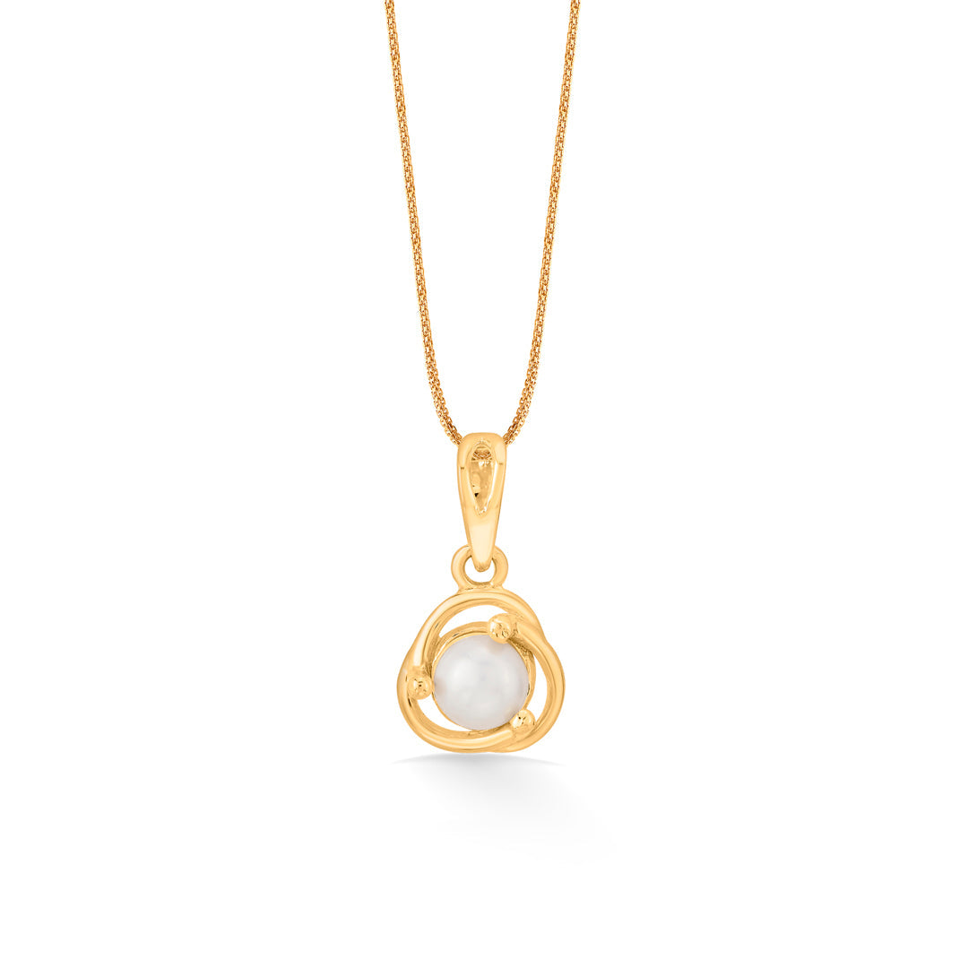 pearl bloom gold pendant set