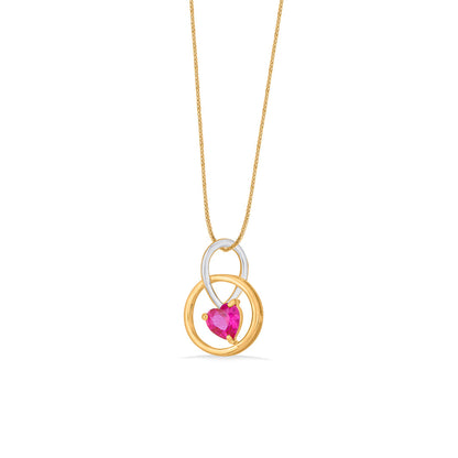 Sunlit Ruby Gold Pendant Set
