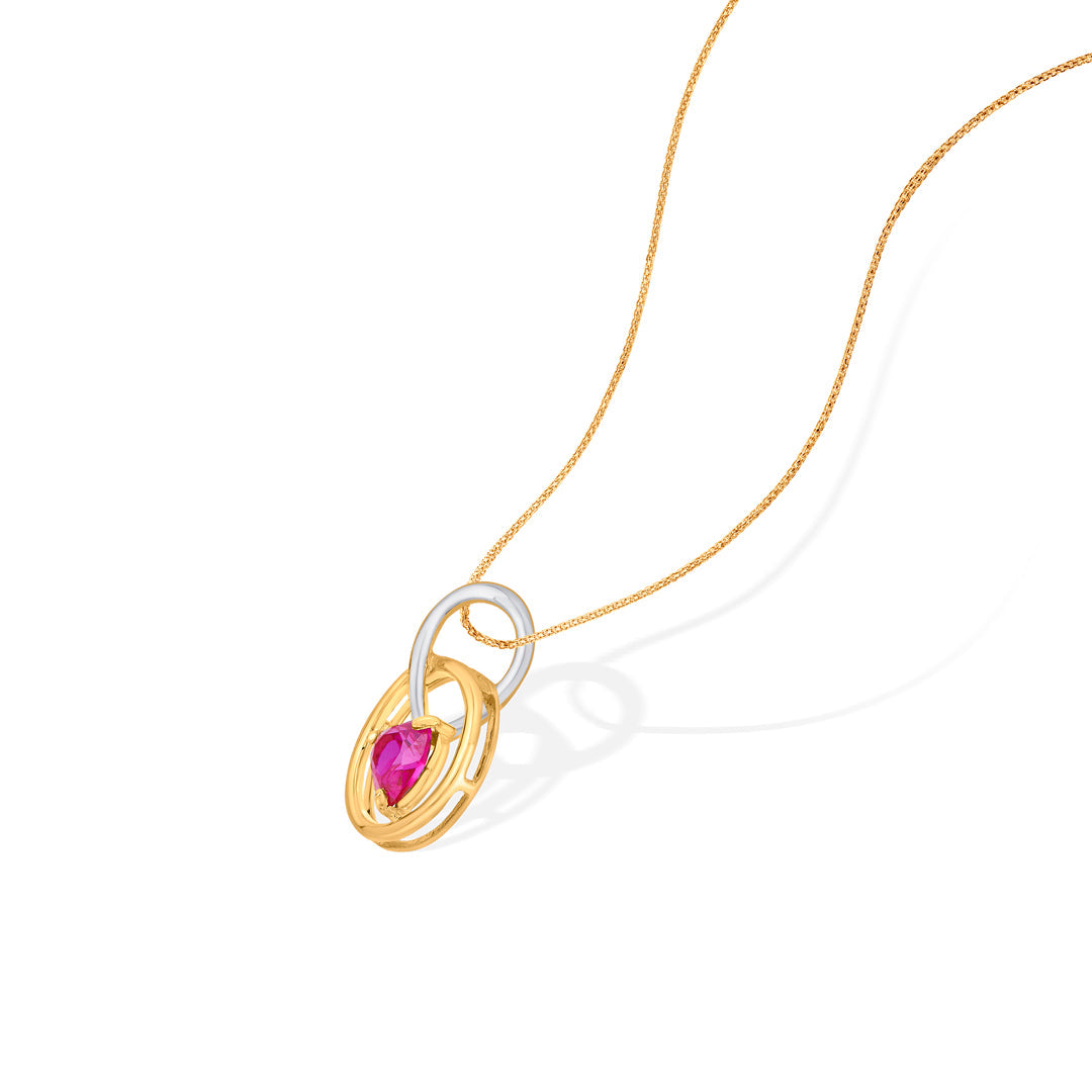 sunlit ruby gold pendant set