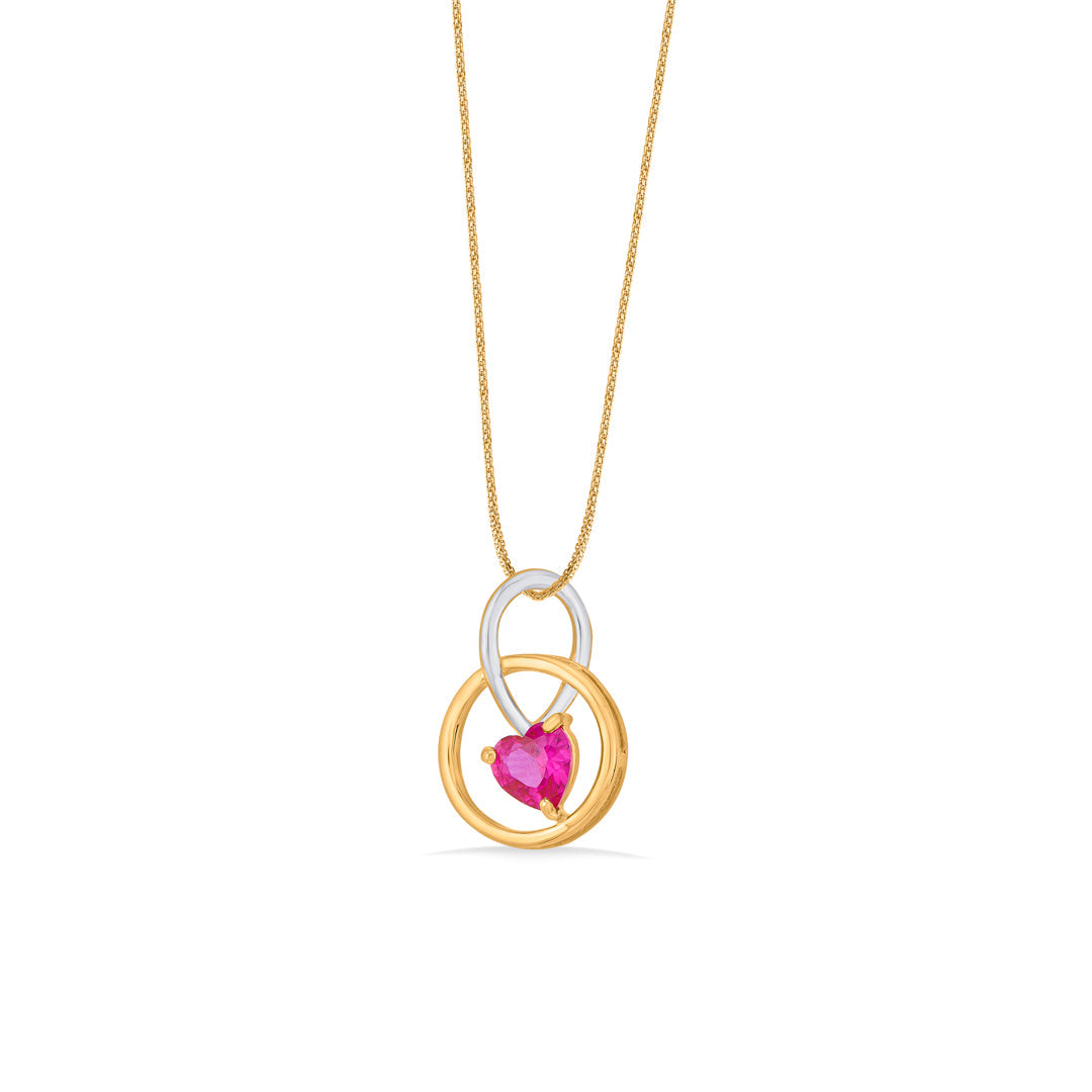 sunlit ruby gold pendant set