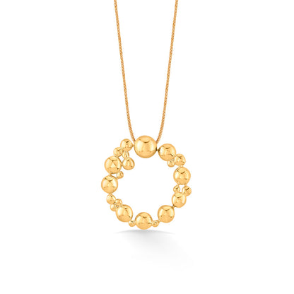 Beaded Crown Gold Pendant Set