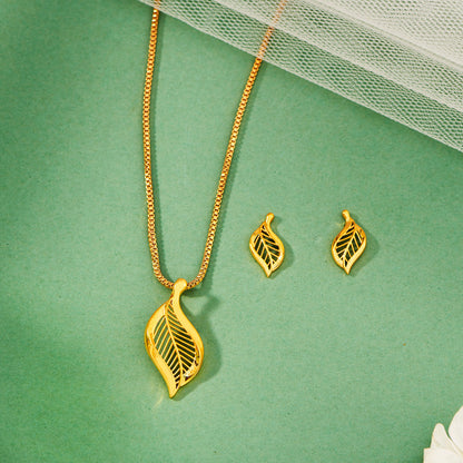 Forest Flame Gold Pendant Set