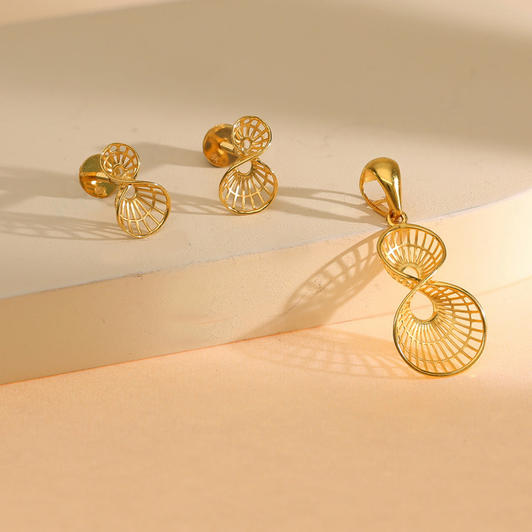 infinity forever gold pendant set