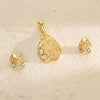 Glittering Mesh Pendant Set Gold Pendant