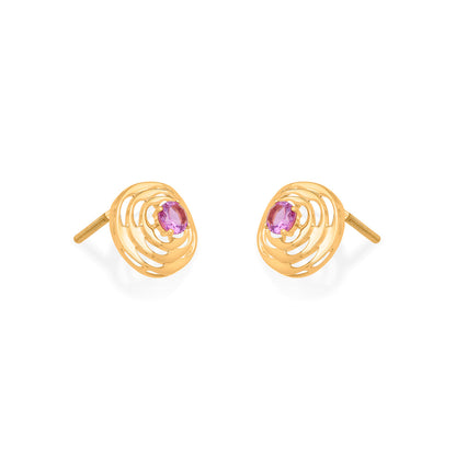 Solar Amethyst Gold Pendant Set