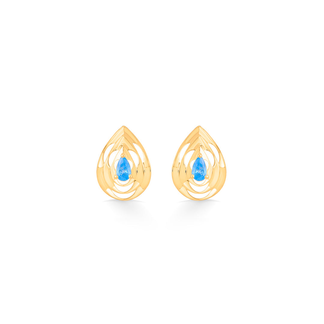 sapphire glow gold pendant set