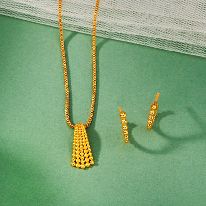 Sunray Tassel Gold Pendant Set