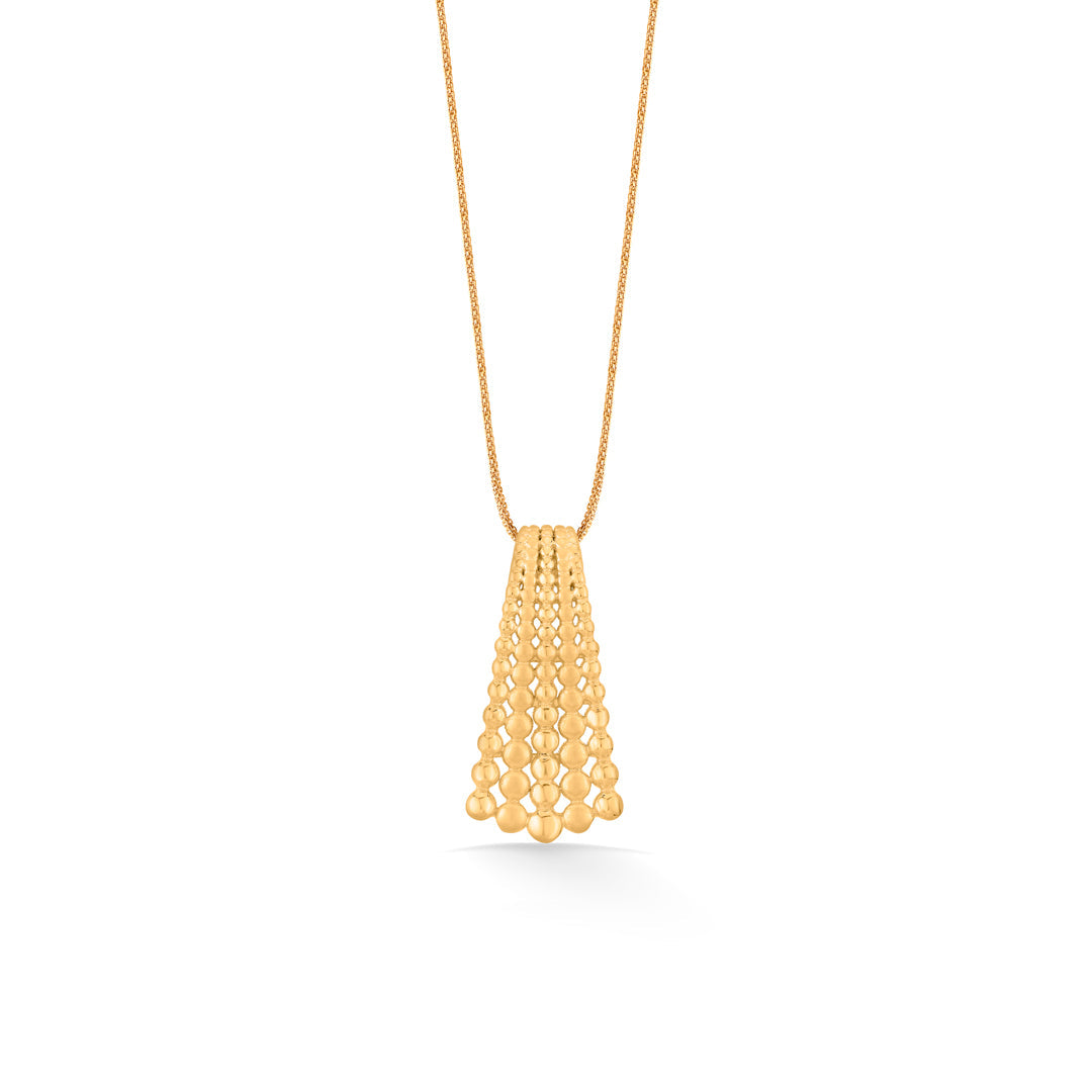 sunray tassel gold pendant set