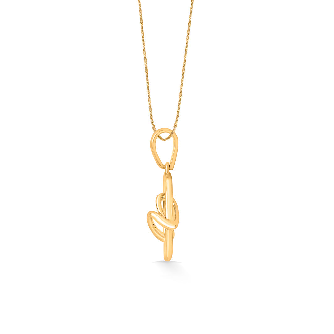 golden knot gold pendant set