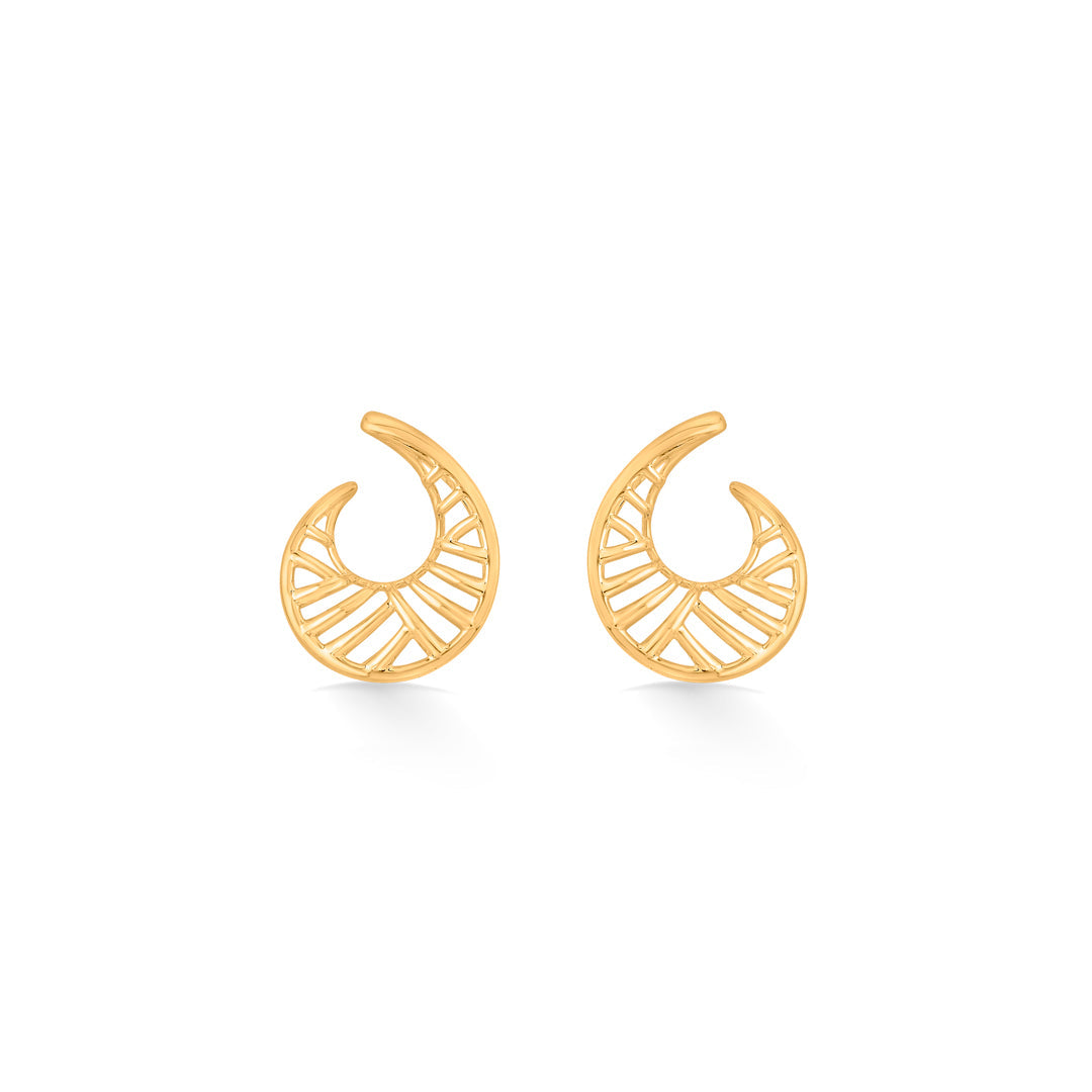 sunwave twist gold pendant set