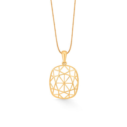 Sunburst Frame Gold Pendant Set