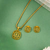 Sunburst Frame Gold Pendant Set