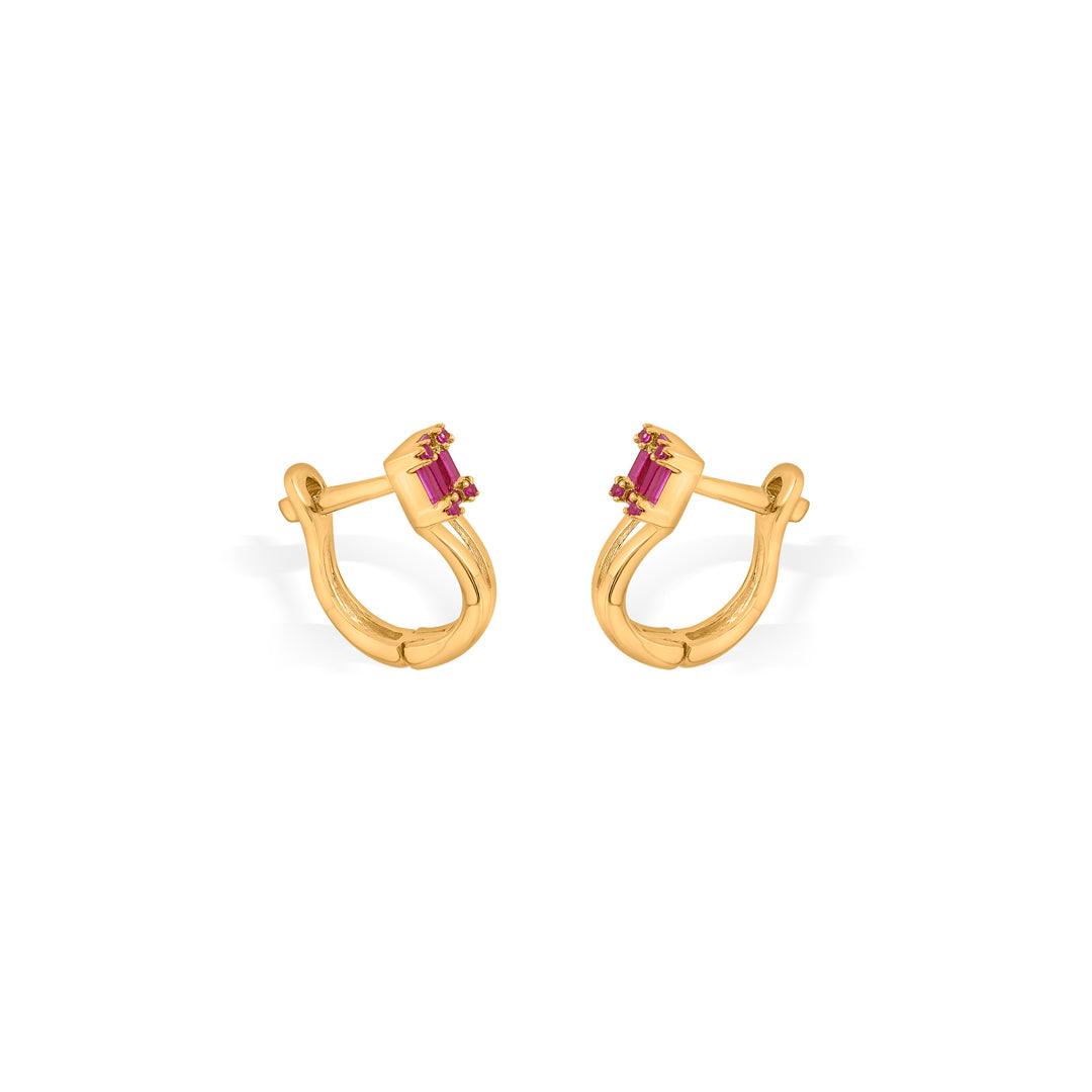 flamingo glow hoops & huggies gold earring