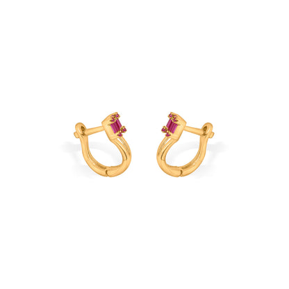 Flamingo Glow Hoops & Huggies Gold Earring