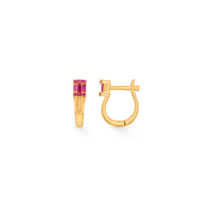 Flamingo Glow Hoops & Huggies Gold Earring