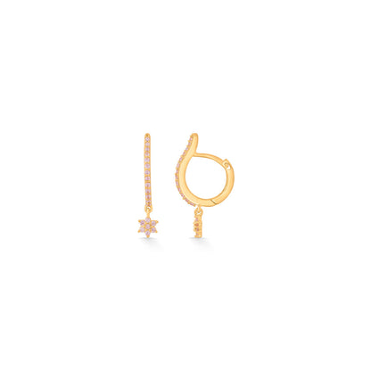Starlit Spark Hoop & Huggie Gold Earring