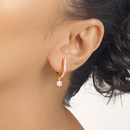 Starlit Spark Hoop & Huggie Gold Earring