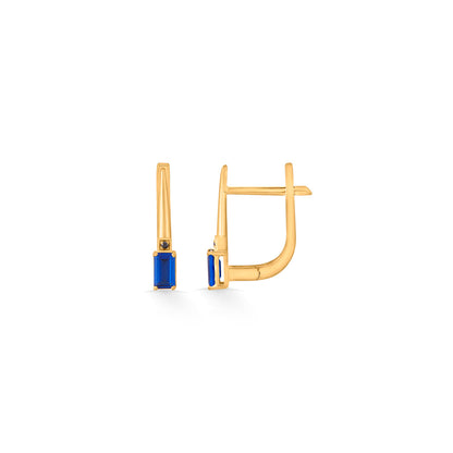 Urban Sapphire Hoop & Huggie Gold Earring