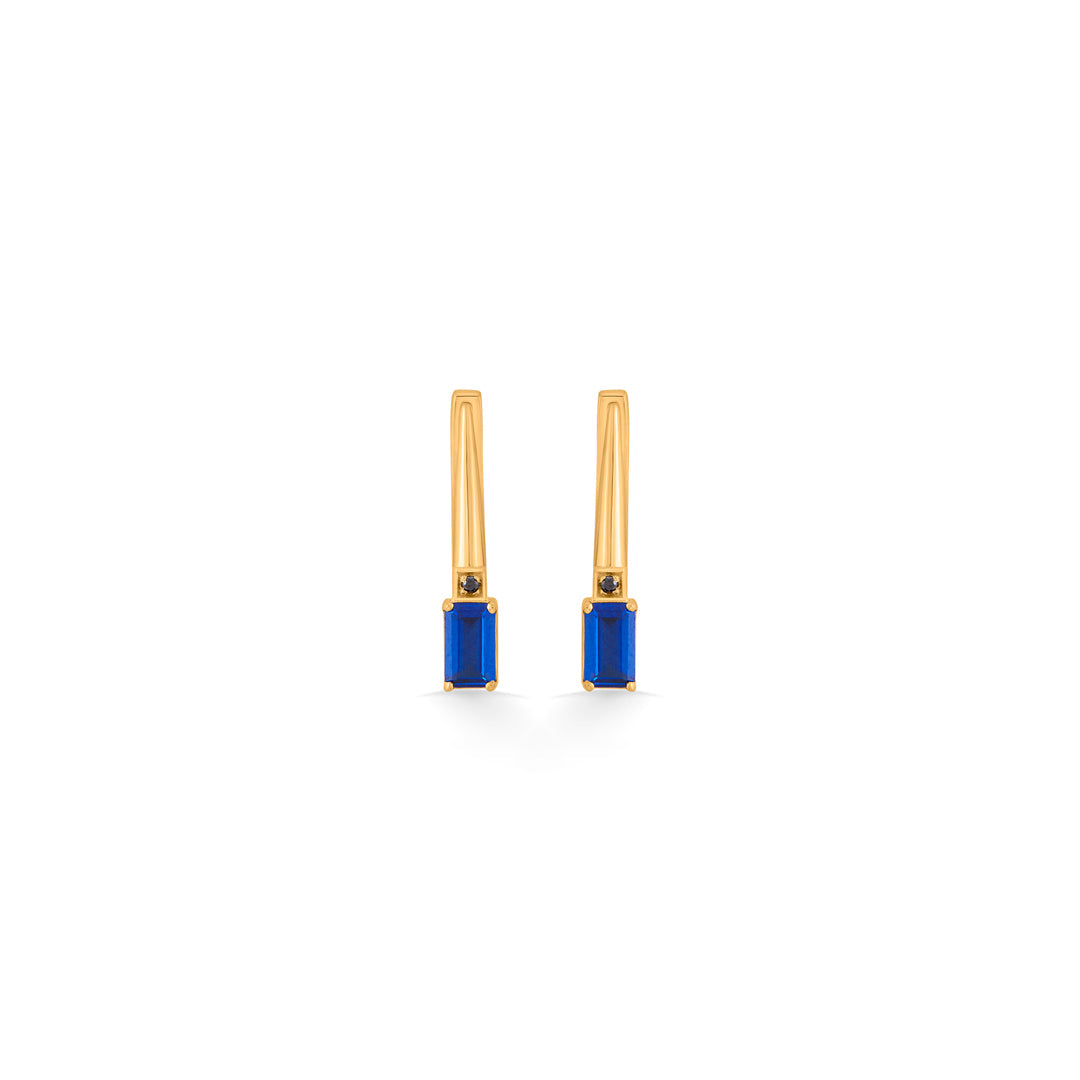urban sapphire hoop & huggie gold earring