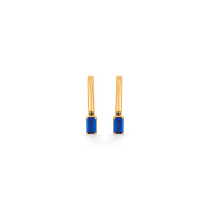 Urban Sapphire Hoop & Huggie Gold Earring