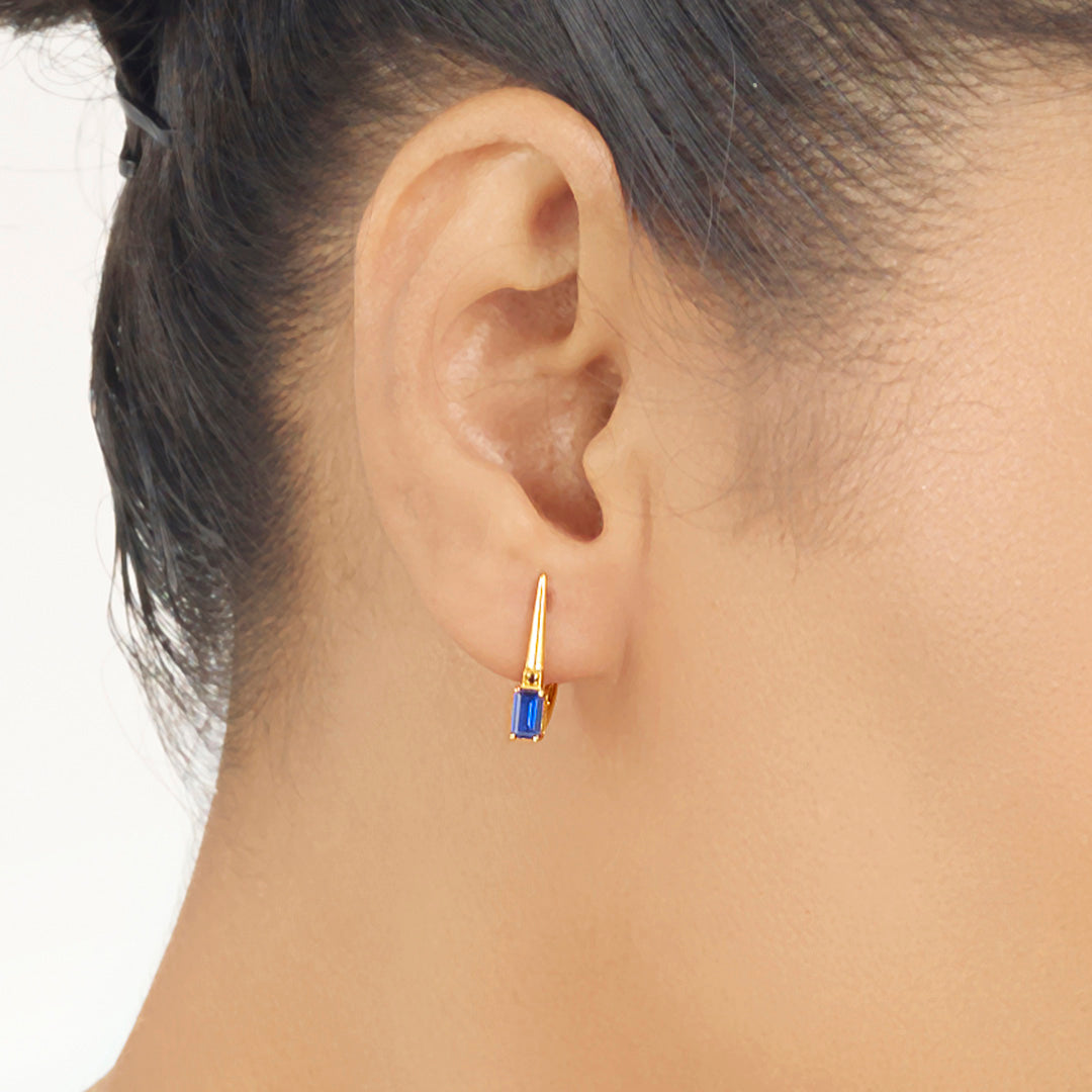 urban sapphire hoop & huggie gold earring