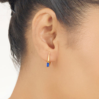 Urban Sapphire Hoop & Huggie Gold Earring