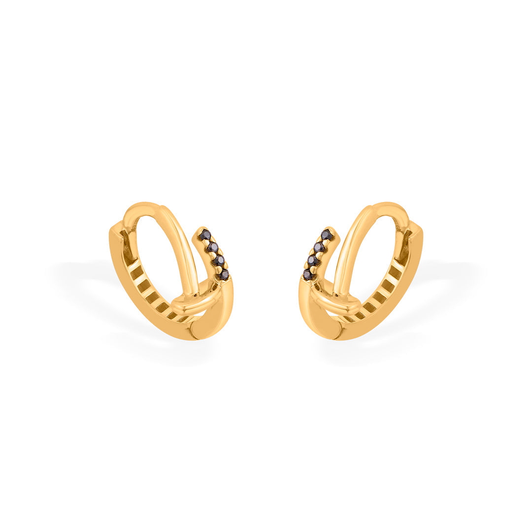 golden shadow hoop & huggie gold earring