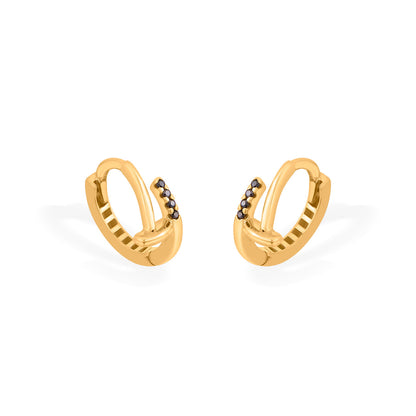 Golden Shadow Hoop & Huggie Gold Earring