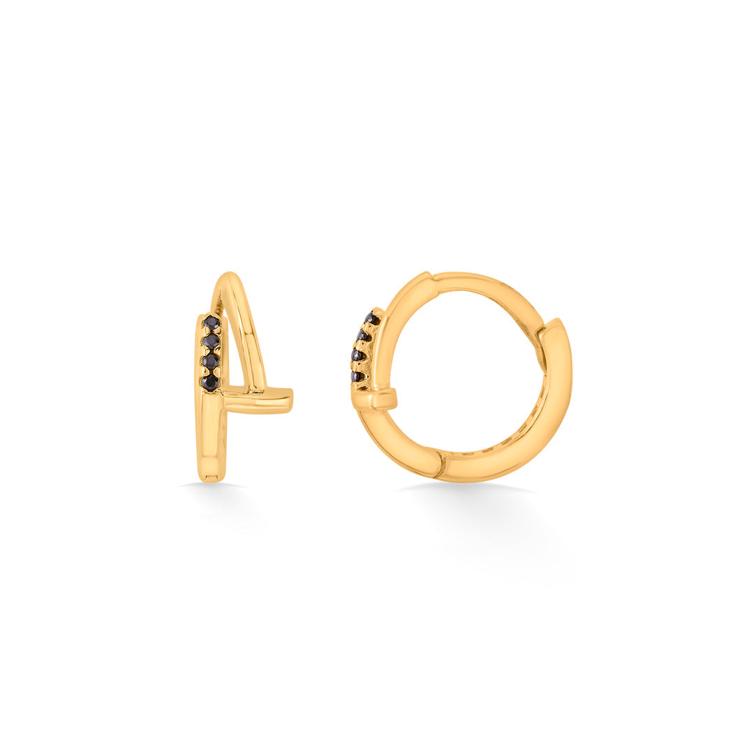 golden shadow hoop & huggie gold earring