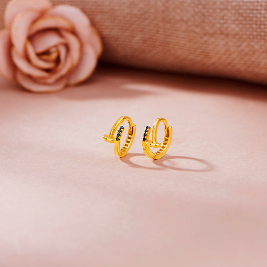 Golden Shadow Hoop & Huggie Gold Earring