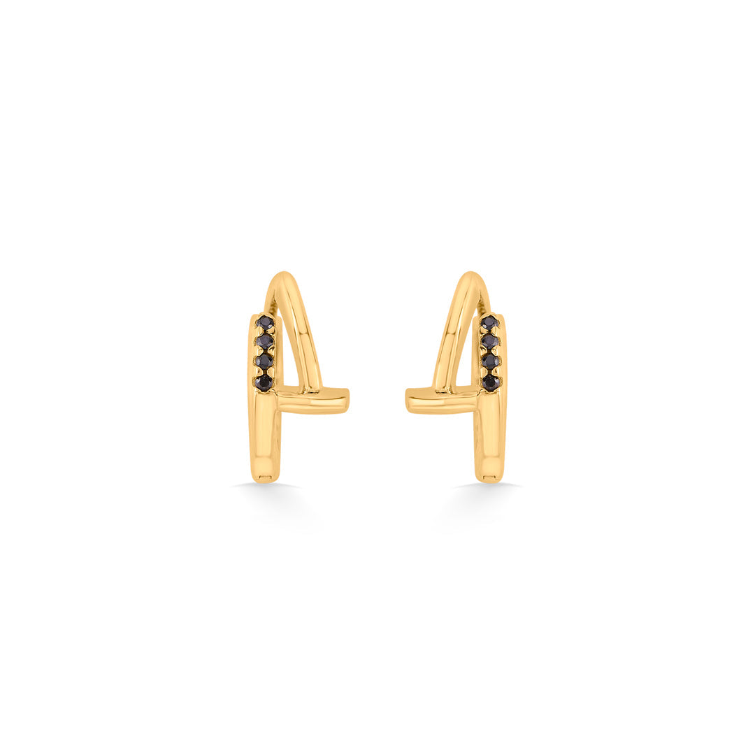 golden shadow hoop & huggie gold earring