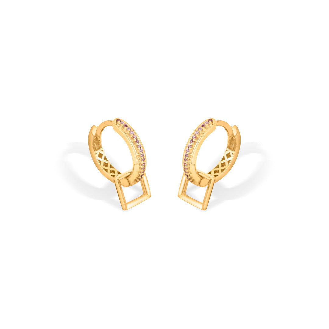 golden axis hoop & huggie gold earring