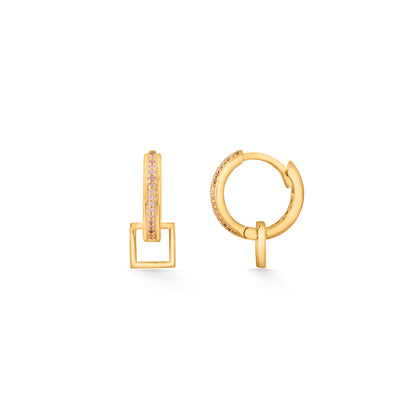 Golden Axis Hoop & Huggie Gold Earring