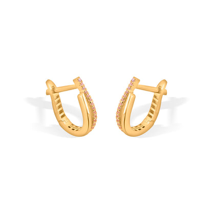 Dazzle Edge Hoop & Huggie Gold Earring