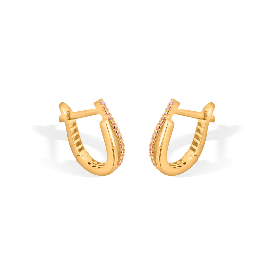 dazzle edge hoop & huggie gold earring