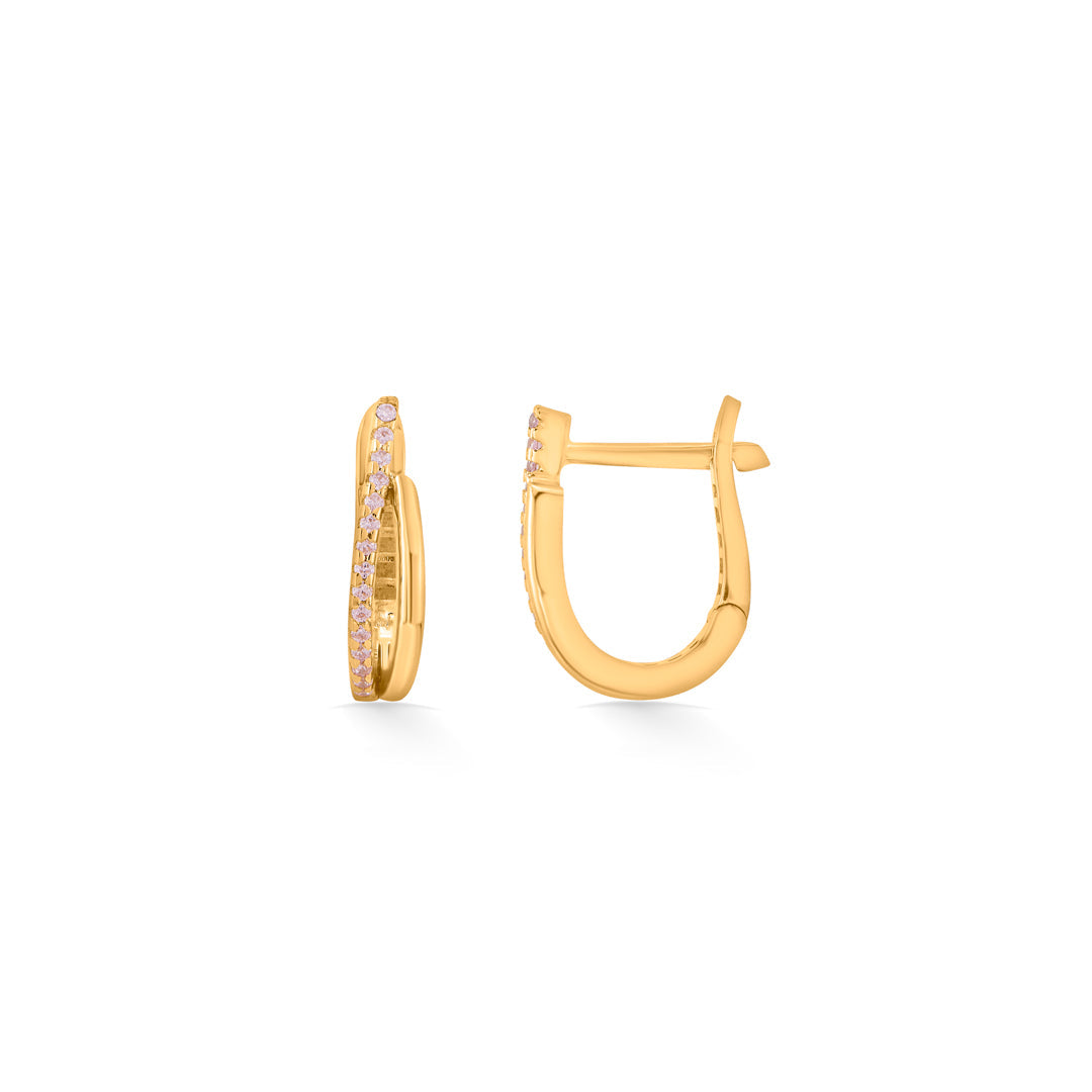 dazzle edge hoop & huggie gold earring