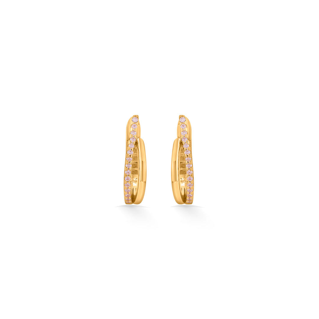 dazzle edge hoop & huggie gold earring